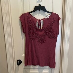LC Lauren Conrad Short Sleeve Top in Dusty Rose